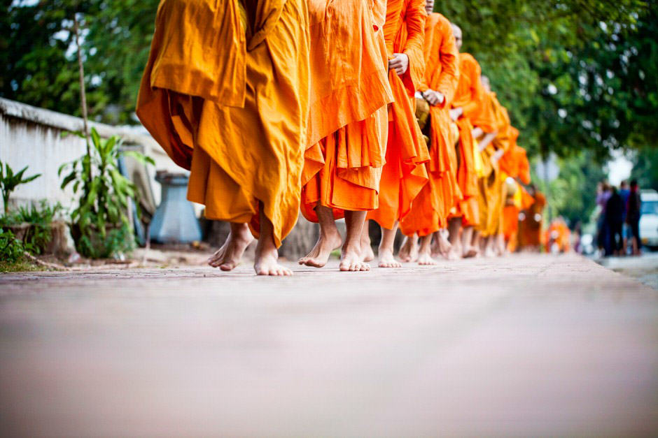 monks in Luang Prabang
