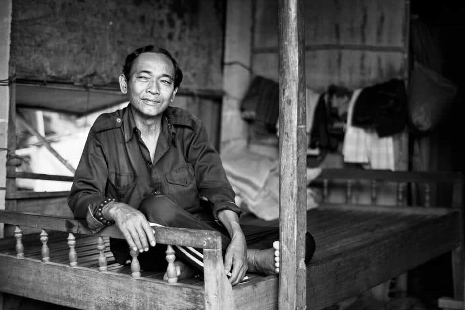 Vietnamese man in his house