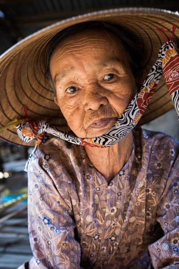 Portrait of an old Vietnamese woman