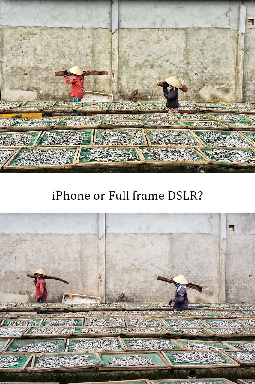 comparison between iPhone and SLR camera