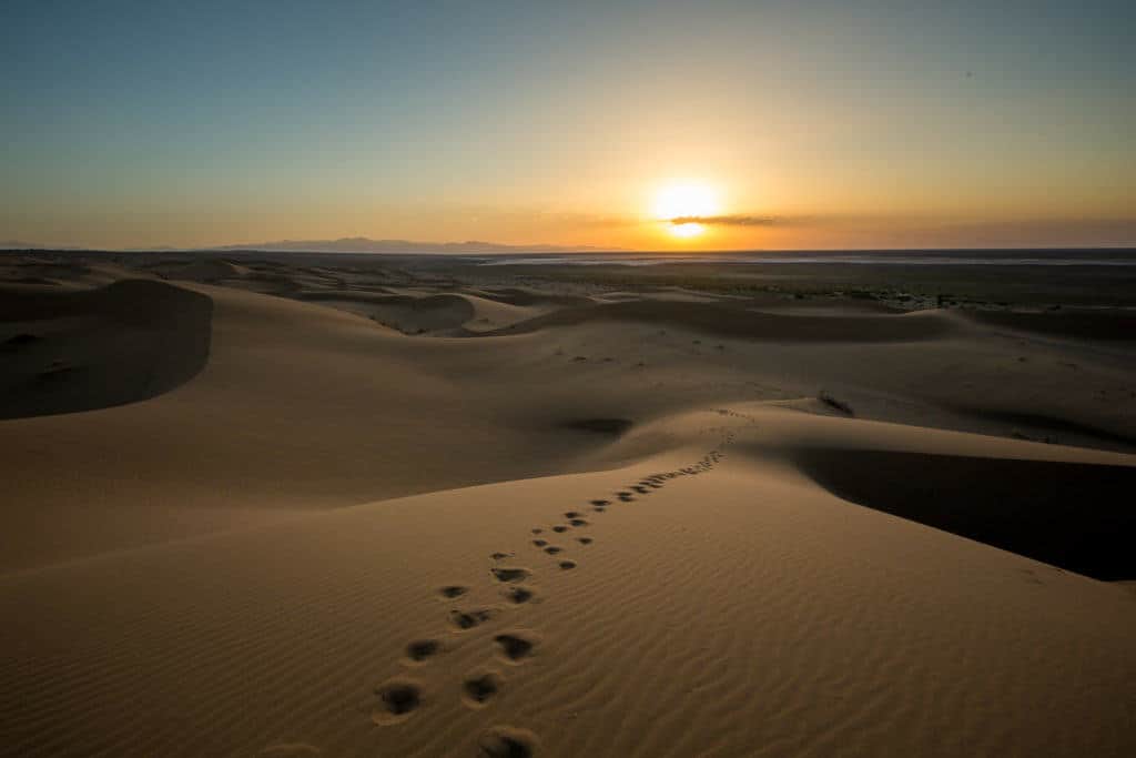 Iranian desert at sunset