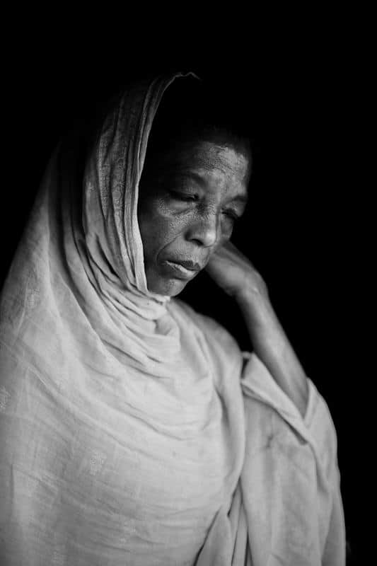 sad portrait of a woman in Bangladesh