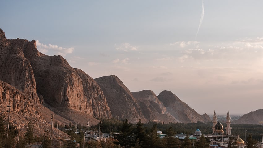 Capturing the sunset over the mountains surrounding the city of Kerman, Iran