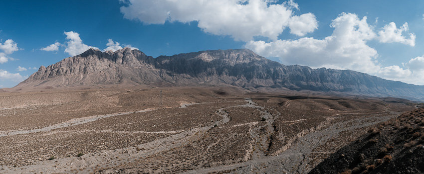 A panorama of the mountainous area around Kerman during Pics of Asia photography tour in Iran in 2018