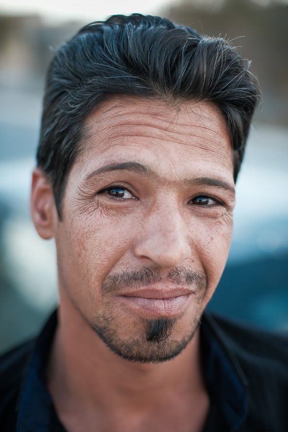 Close up portrait of a pistachio farmer met in a village near Kerman during Pics of Asia photography tour in Iran in 2018