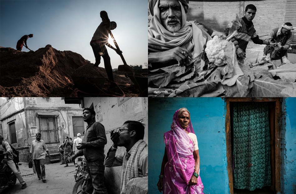 A photo collage with images taken during a photography tour in India by Pics of Asia