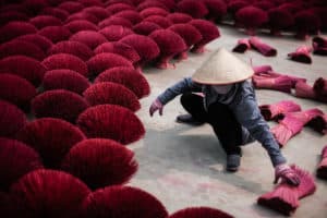 Incense making village near Hanoi in Vietnam visited on a photo tour with Pics of Asia