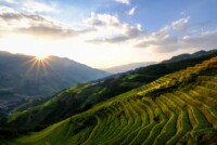 Landscape photo of the sunset on the rice terraces of Vietnam with Pics of Asia photo tour