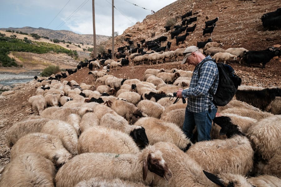 Taking photos of the sheep herders in Palangan village in Iran